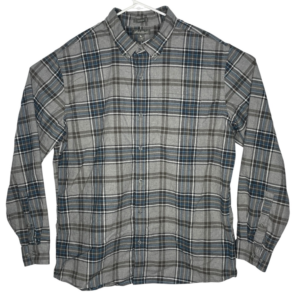 Eddie Bauer Button-Up Shirt Mens Size XL Classic Fit Plaid Flannel